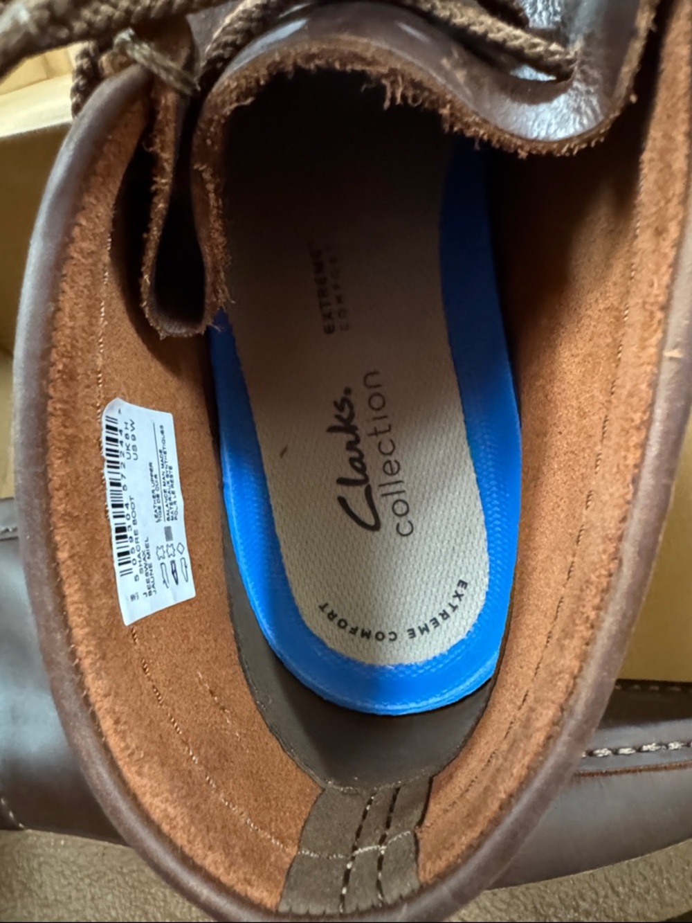 NWOT Clark’s Shacre Men's Brown Leather Lace-Up Casual Shoes (Wallaby) - Picture 3 of 7